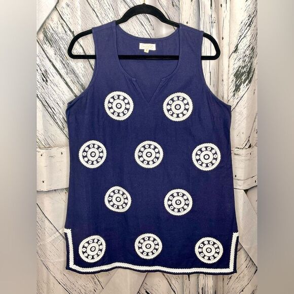 Mud Pie Gigi Embroidered Sleeveless Tunic M (8-10) - Picture 2 of 8